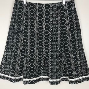 WHBM embroidered flare skirt size 14 black